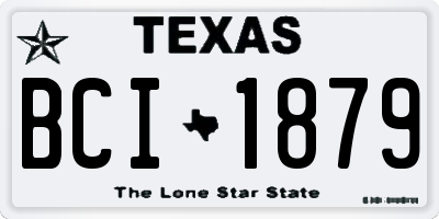 TX license plate BCI1879