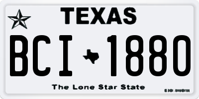 TX license plate BCI1880