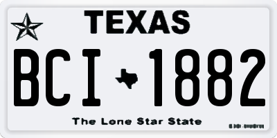 TX license plate BCI1882