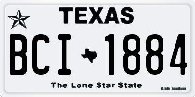 TX license plate BCI1884