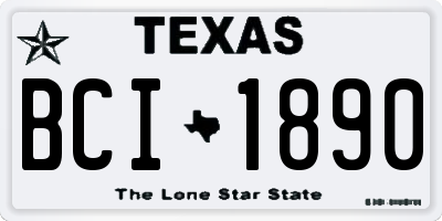 TX license plate BCI1890