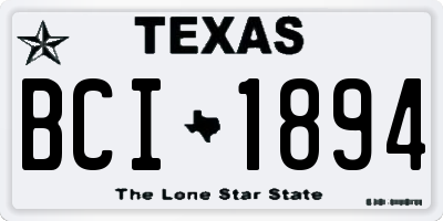 TX license plate BCI1894