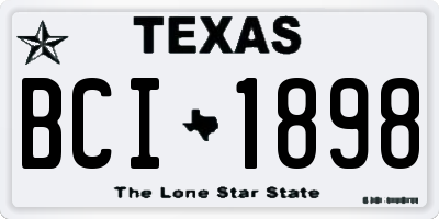 TX license plate BCI1898