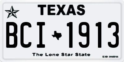 TX license plate BCI1913