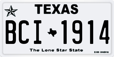 TX license plate BCI1914