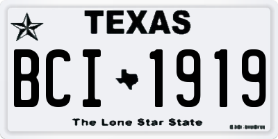 TX license plate BCI1919