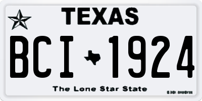 TX license plate BCI1924