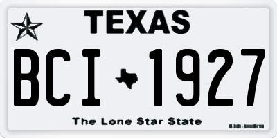 TX license plate BCI1927