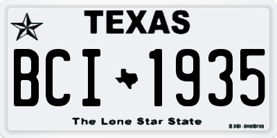 TX license plate BCI1935