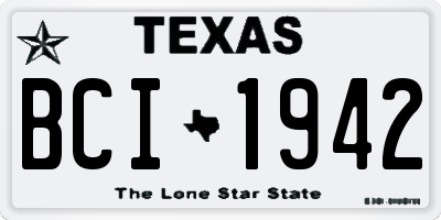 TX license plate BCI1942