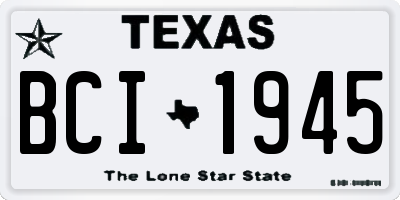 TX license plate BCI1945