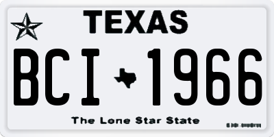 TX license plate BCI1966