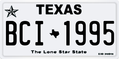 TX license plate BCI1995