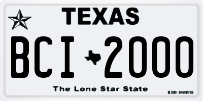 TX license plate BCI2000