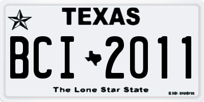 TX license plate BCI2011