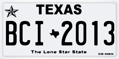 TX license plate BCI2013