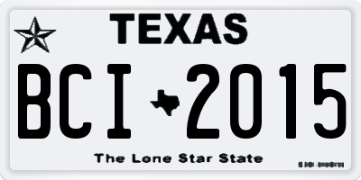 TX license plate BCI2015