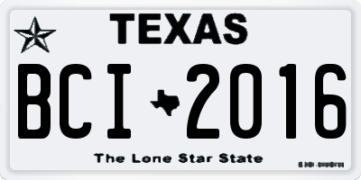 TX license plate BCI2016