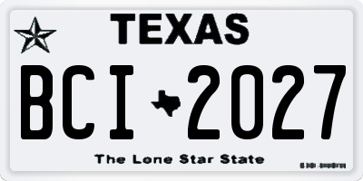 TX license plate BCI2027