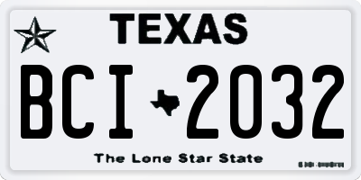 TX license plate BCI2032
