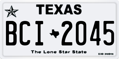TX license plate BCI2045