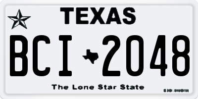 TX license plate BCI2048