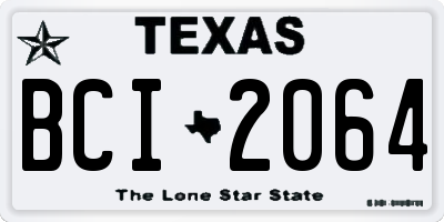 TX license plate BCI2064