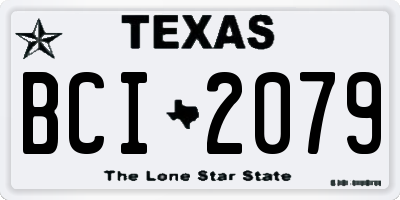 TX license plate BCI2079