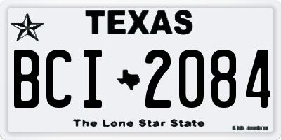 TX license plate BCI2084