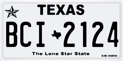 TX license plate BCI2124