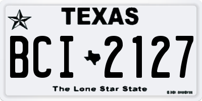TX license plate BCI2127