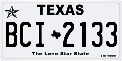 TX license plate BCI2133