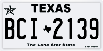 TX license plate BCI2139