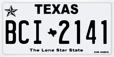 TX license plate BCI2141