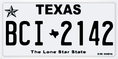 TX license plate BCI2142