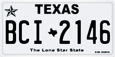 TX license plate BCI2146