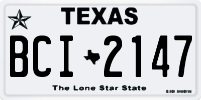 TX license plate BCI2147