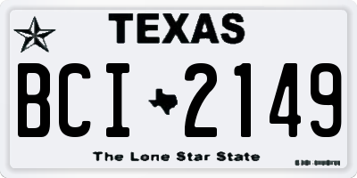 TX license plate BCI2149
