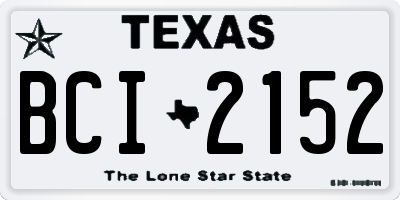 TX license plate BCI2152