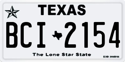 TX license plate BCI2154