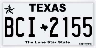 TX license plate BCI2155