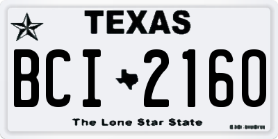 TX license plate BCI2160