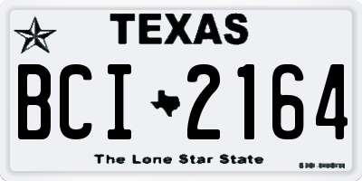 TX license plate BCI2164