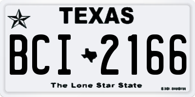 TX license plate BCI2166