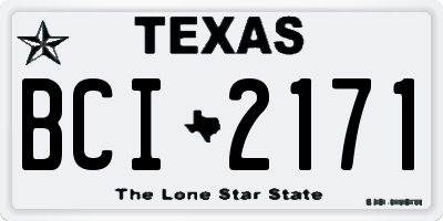 TX license plate BCI2171