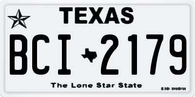 TX license plate BCI2179