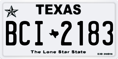 TX license plate BCI2183