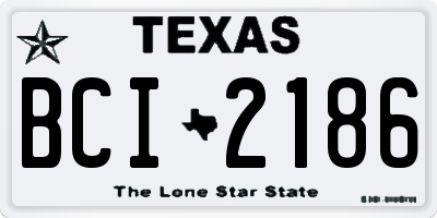 TX license plate BCI2186