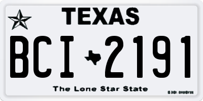 TX license plate BCI2191