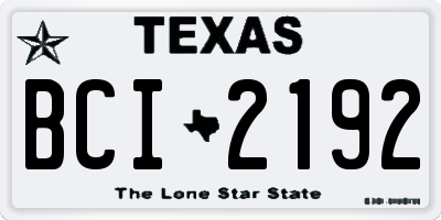 TX license plate BCI2192